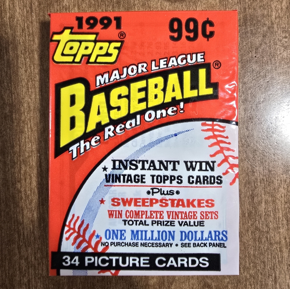 1991 Baseball Cards - 1 Pack, Unopened, 34 Cards